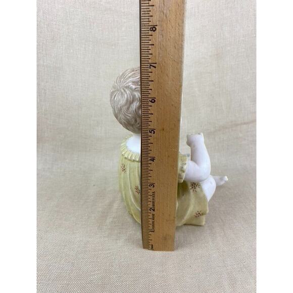 Vintage Bisque Porcelain Piano Baby Figurine 7” - Picture 6 of 12